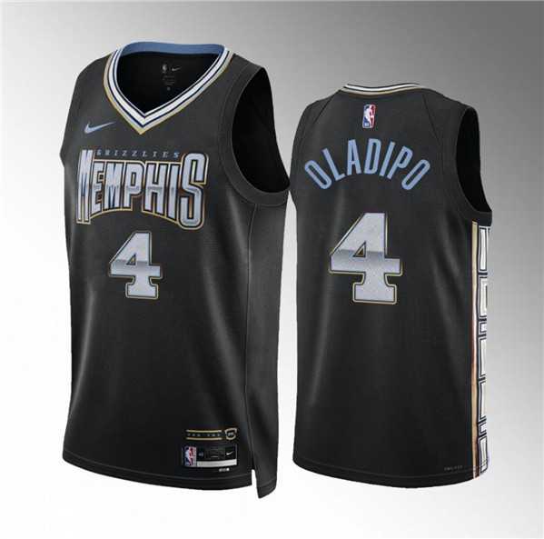 Men%27s Memphis Grizzlies #4 Victor Oladipo Black 2022-23 City Edition Stitched Jersey Dzhi